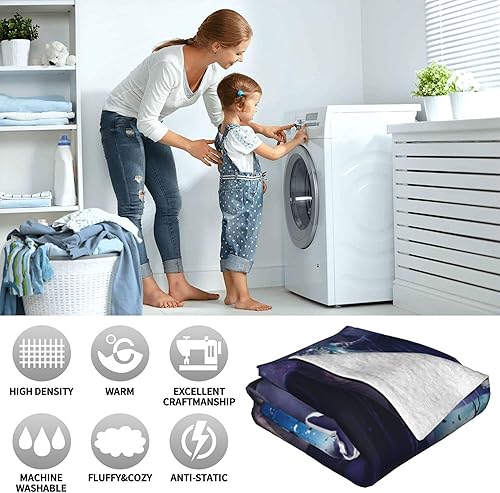 Miniatura 4 de LANAZU Manta de Halloween, manta de regalo de terror, regalo de decoración de Navidad para mujeres y niñas, mantas de terror de 50 x 60 pulgadas,