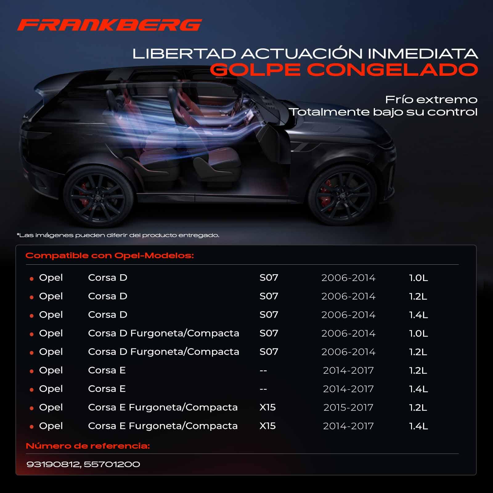 Frankberg Compresor de aire acondicionado con embrague Gasolina Compatible con Corsa D S07 1.0L 1.2/1.2 LPG 1.2L 1.4L Corsa E X15 1.2 1.4/1.4 LPG 1.4L Replace# 55701200incl. aceite premezclado