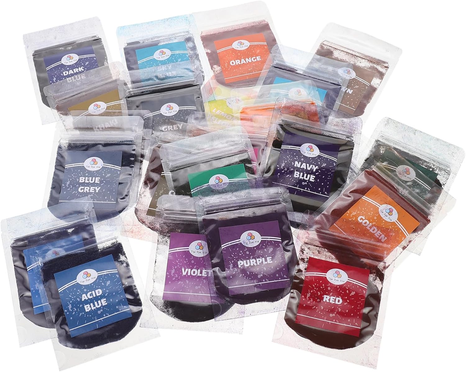 Healifty Color Tie Dye Powder Kit for DIY Fabric Dyeing Bright Non Toxic Pigments for Adults Creative Clothing Shirts Hats Scarves Party Supplies