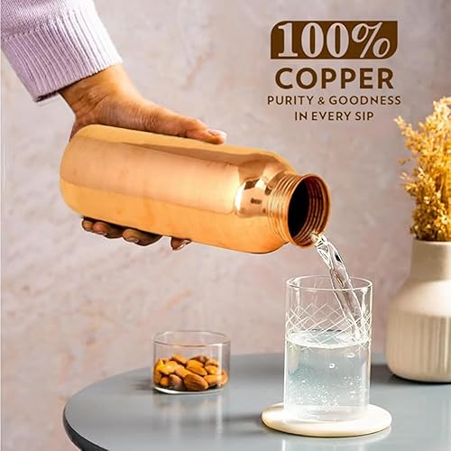 Miniatura 20 de Metallix Botella de agua de cobre para agua potable Botella de agua de cobre 100% puro A prueba de fugas Beneficios ayurvédicos Mejor