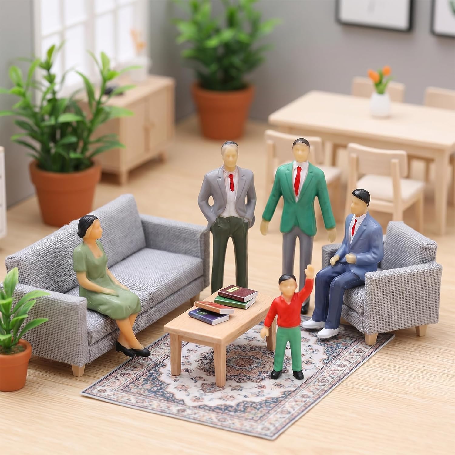 Sibba 80 Pcs Mini People Figurines Little People Toys 1:25 1:30 1:50 1:75 1:100 1:150 Architectural Painted Tiny Model Miniature Figurines Standing and Seat for Miniature Scenes