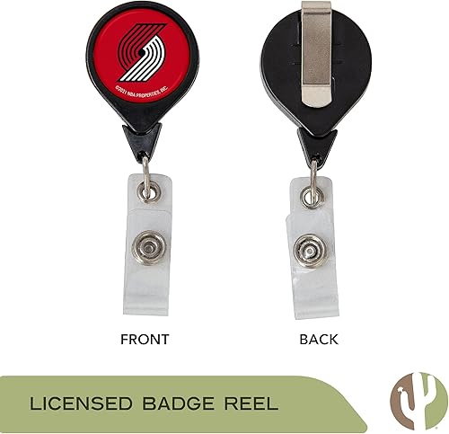 Miniatura 2 de Desert Cactus Portland Trail Blazers - Soporte retráctil para credencial, carrete de identificación de la NBA con clip para billete para cordón,