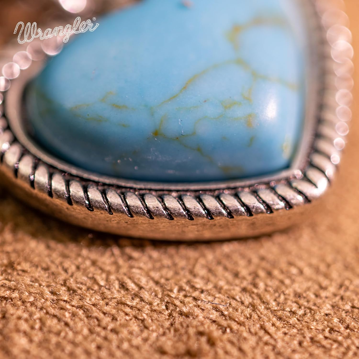 Wrangler Western Turquoise Heart Dangle Earrings for Women Statement Gold Plated Affection Cowgirl Drops Jewelry - Image 5