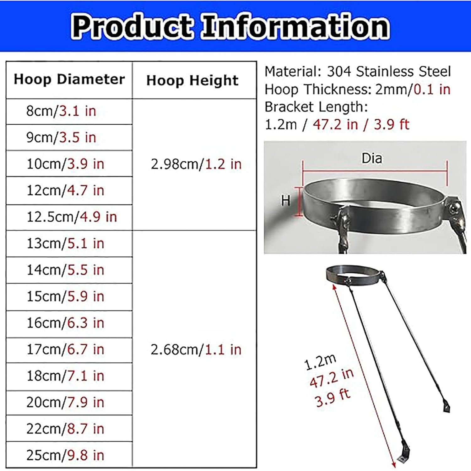 Stainless Steel Roof Bracket Kit for Chimney & Stove Pipes – 304 Durable Pipe Support with 2 Legs (10.5cm/4.1in) – Heavy-Duty Roof Mounting Solution