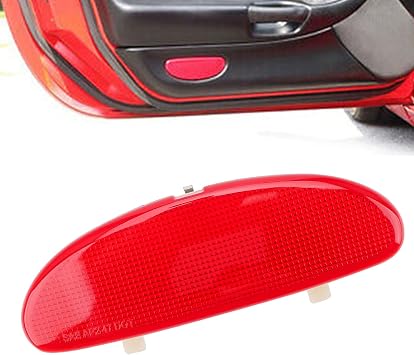 DERI Car Front Inner Door Panel Reflector Plate with Buckle Compatible with C5 Corvette 1997-2004, Left or Right Side Door Panel Reflector Assembly Replace 10295148 Red 1Pack