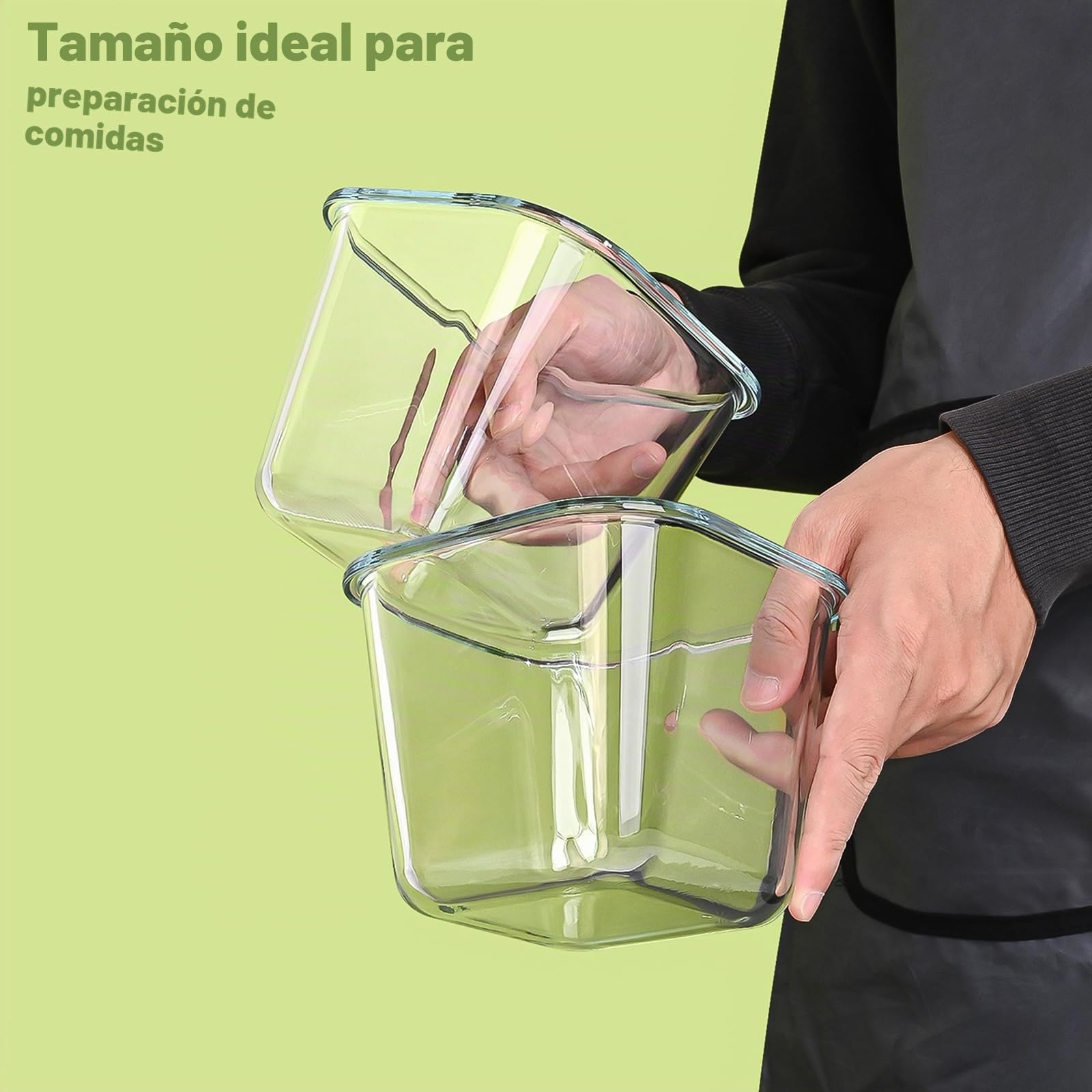 Recipientes de sopa de vidrio de borosilicato 907.2 g, 4 tazas, aptos para microondas y congelador, tazón cuadrado pequeño para ensaladas