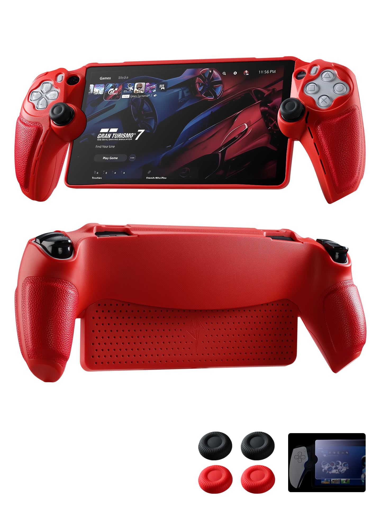 UYIYE PlayStation Portal Case, Slim Shockproof Protective Cover,Retro Red
