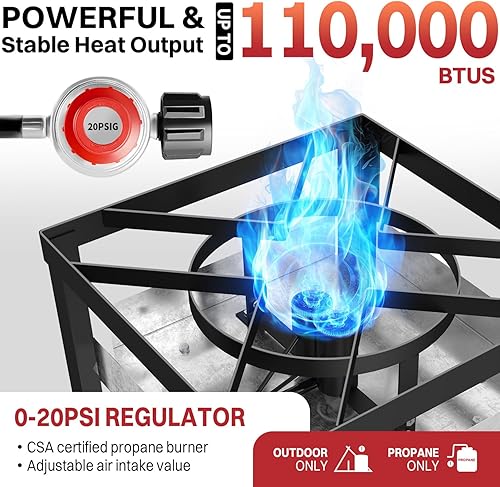 Miniatura 2 de 100QT Caldera de cangrejos  Kit de ebullición de mariscos  Cubierta a prueba de polvo y escumador de 16" incluido  Quemador de propano de 110,000BTU