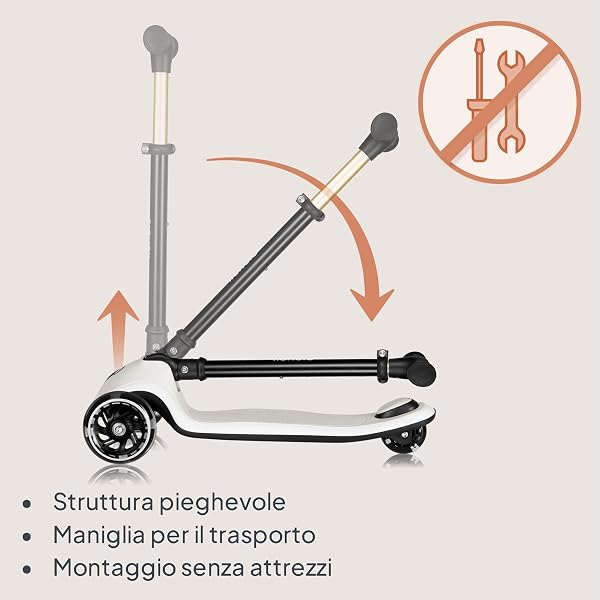 LIONELO Monopattino Bambino a 3 Ruote MEY per bambini da 3 anni fino a 50kg, Monopattino per Bambini con Illuminata e Ruote a LED, Altezza Regolabile, Pedana Antiscivolo, laggero, Cestino - 5