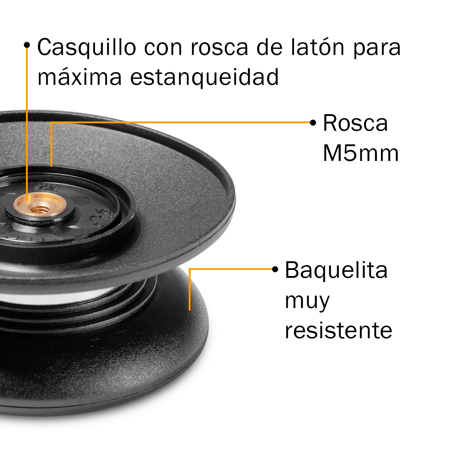 Oppaha Pomo para tapa de olla con termostato compatible con AMC 100% rosca de latón antiquemaduras - 1 pz