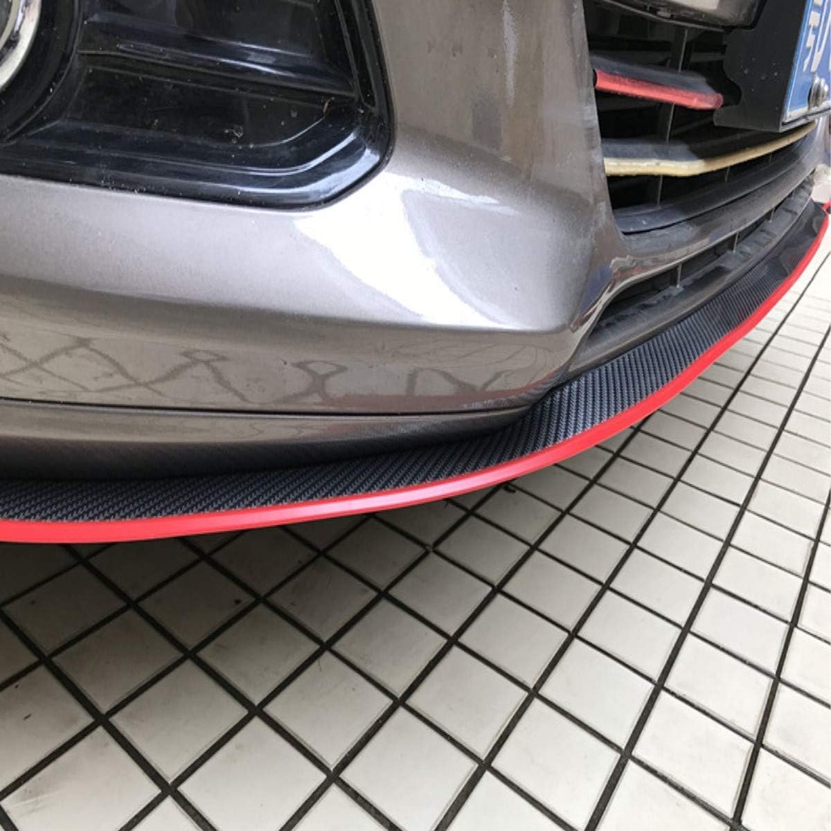 ByLucky- Special Universal Rubber Carbon Fiber Bumper Front Lip;Suitable for Side Skirt Lip Separator! Front Bumper Lip Spoilers,100% Waterproof and Durable(2.5m,Red)