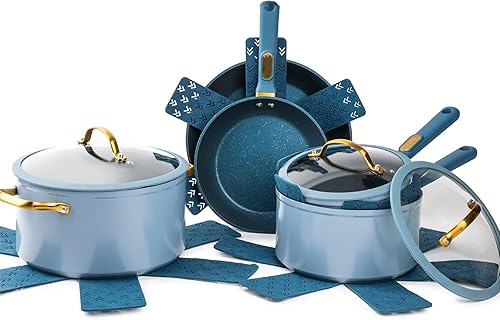 Miniatura 1 de Juego de utensilios de cocina Pan Fácil de limpiar Olla antiadherente Utensilios de cocina Olla antiadherente Juego de utensilios de cocina de 12