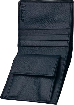 Amazon 財布 メンズ 二つ折り レザーソムリエ監修 薄い 軽い 小さい コンパクト 本革 2つ折り ミニマリスト 小銭入れあり ネイビー Jinbado 財布