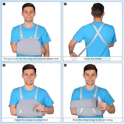 Miniatura 3 de supregear Inmovilizador de hombro ajustable, soporte ergonómico para el hombro, cómodo y transpirable para el día y la noche, soporte de hombro para