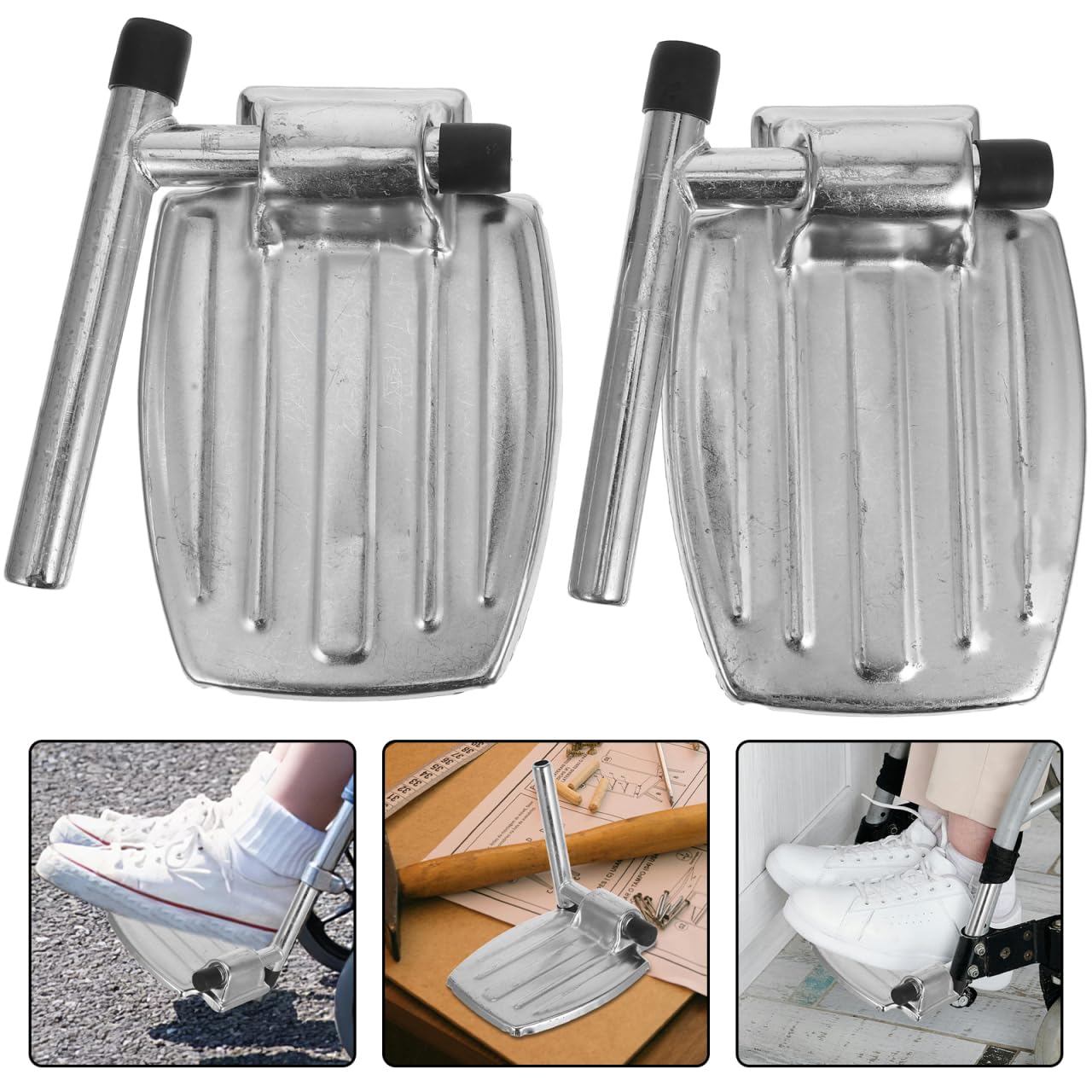 Healvian - Reposapiés para sillón, reposamuñecas, pedales para sillón, sillón, universal, reposamuñecas, andador, asas de metal