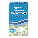 Reclosable Freezer Quart Bags, BPA Free, 120 Count (Previously Solimo)