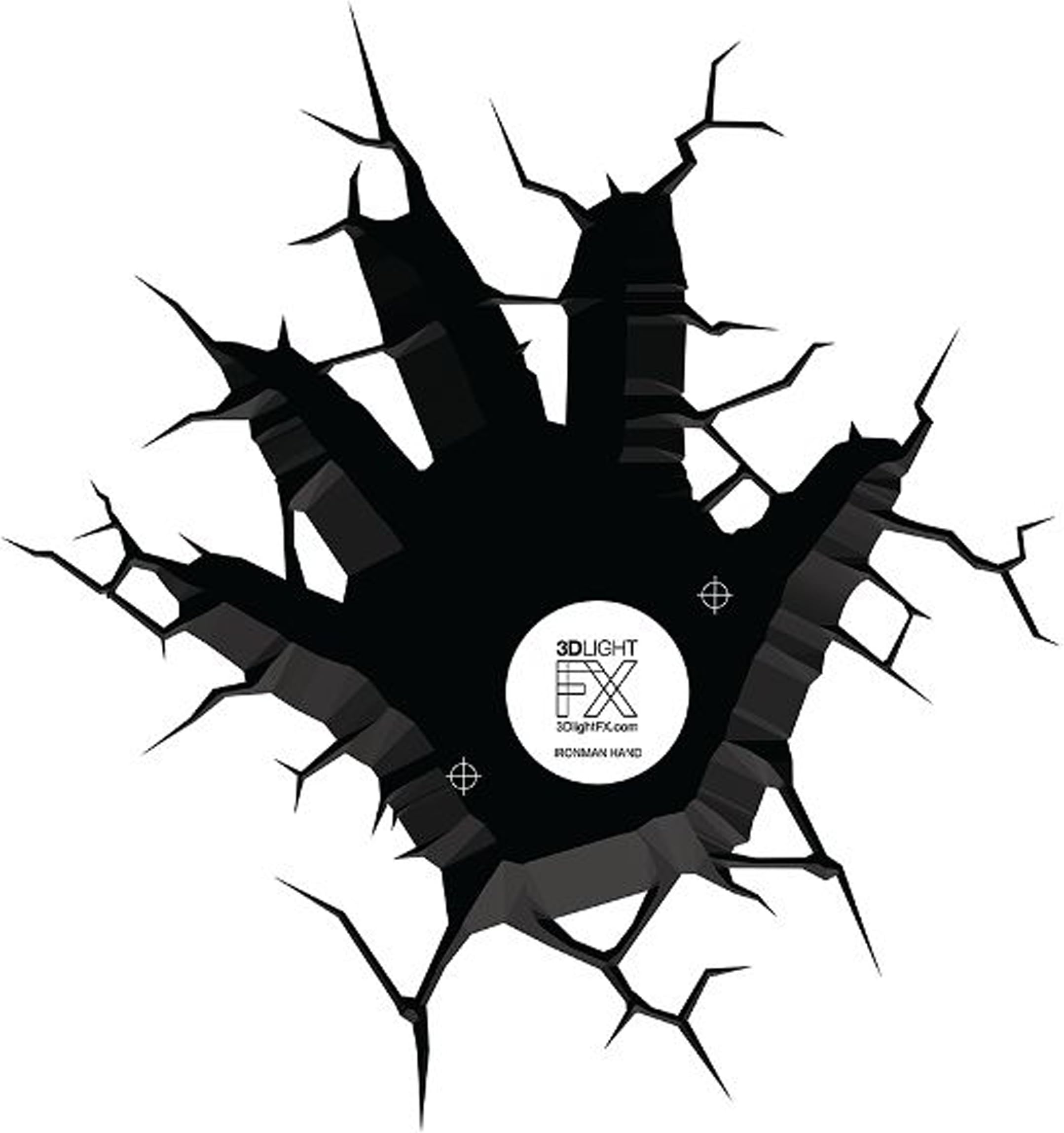 3D Light Fx Replacement Crack Stickers (Iron Man - Hand)