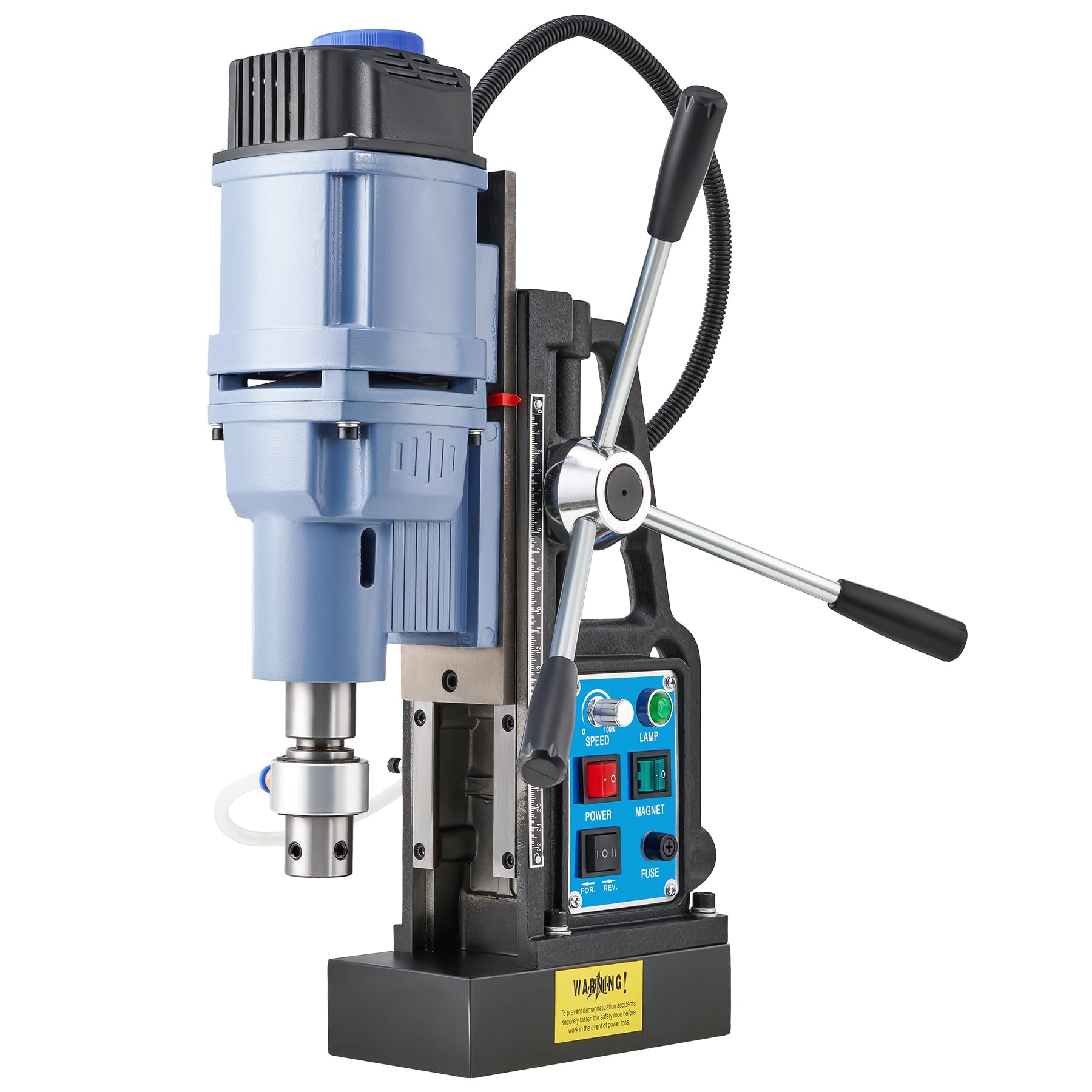 ZELCAN Taladro Magnético Profesional 1950W | 6 Brocas, Fuerza de 13900N, Diámetro Máx. 50 mm, 650 rpm, Control de Velocidad Continua y Reversa para Superficies Metálicas