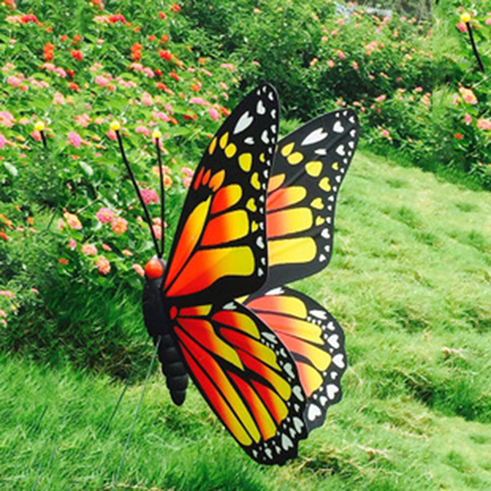 25/50pcs Double Wing Butterfly Garden Yard Planter Colorful Whimsical Butterfly Stakes Decoracion Outdoor Decor Gardening Decor