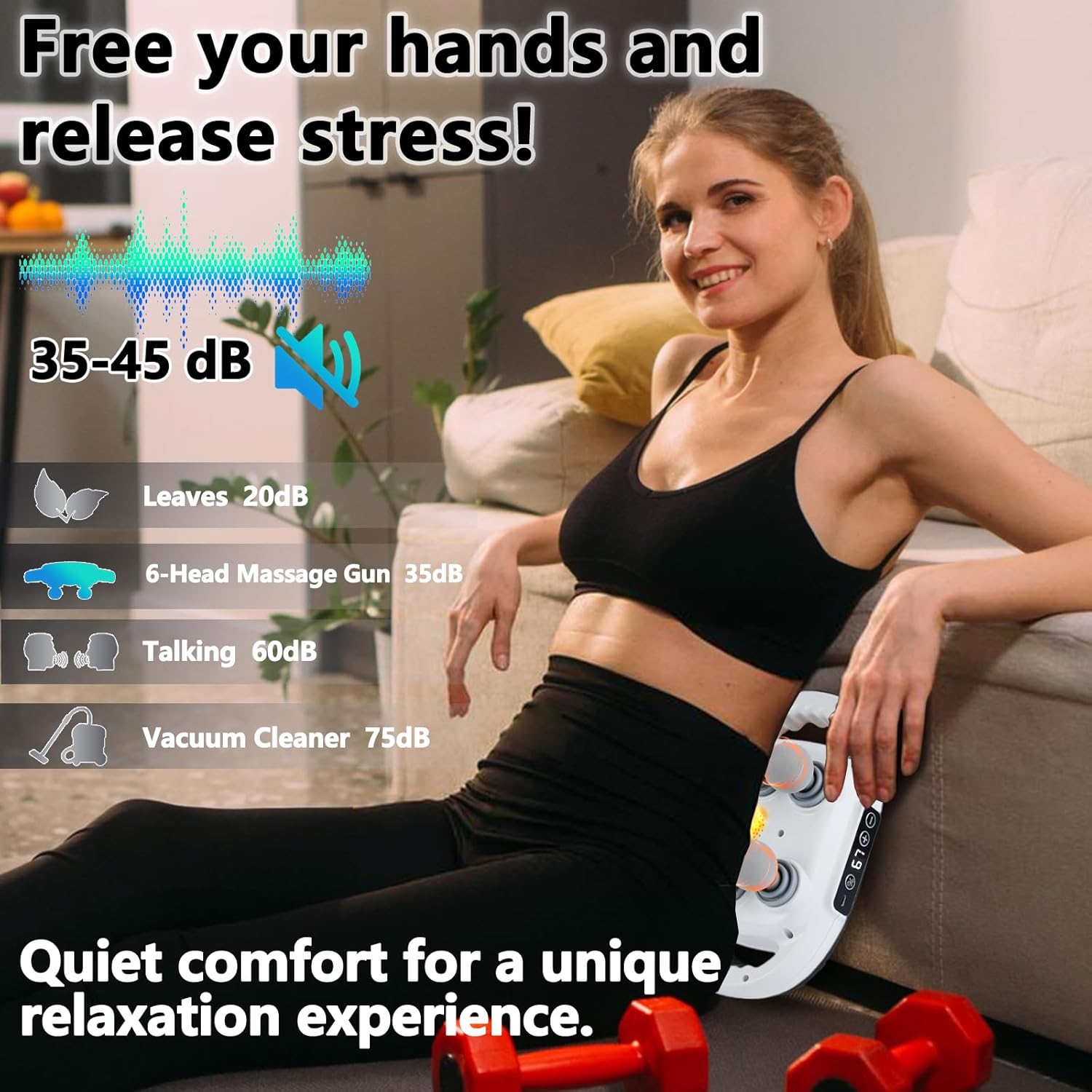 6 Head Massage Gun Deep Tissue with 9 Levels & 9 Modes, Electric Massager Tool for Legs, Arms, Waist, Back, Buttocks - Full Body Muscle Pain Relief, Ideal Gifts for Women, Men, Mom, and Dad - Image 3