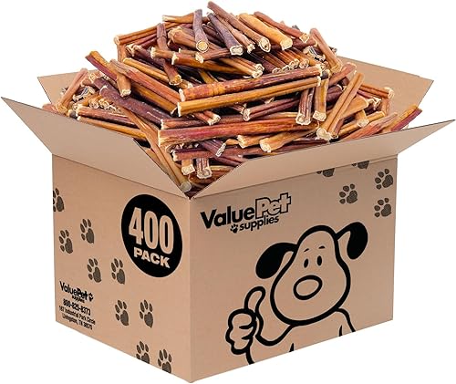 Miniatura 8 de ValueBull Bully Sticks para perros, medianos de 6 pulgadas, paquete a granel de 100 unidades, golosinas naturales para perros, 100% pizzas de carne