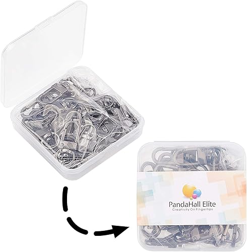 Miniatura 8 de PandaHall - 30 cierres de pinza de langosta de metal plomizo, cordones giratorios, ganchos de gatillo para llavero, llaveros, bolsas de bricolaje,