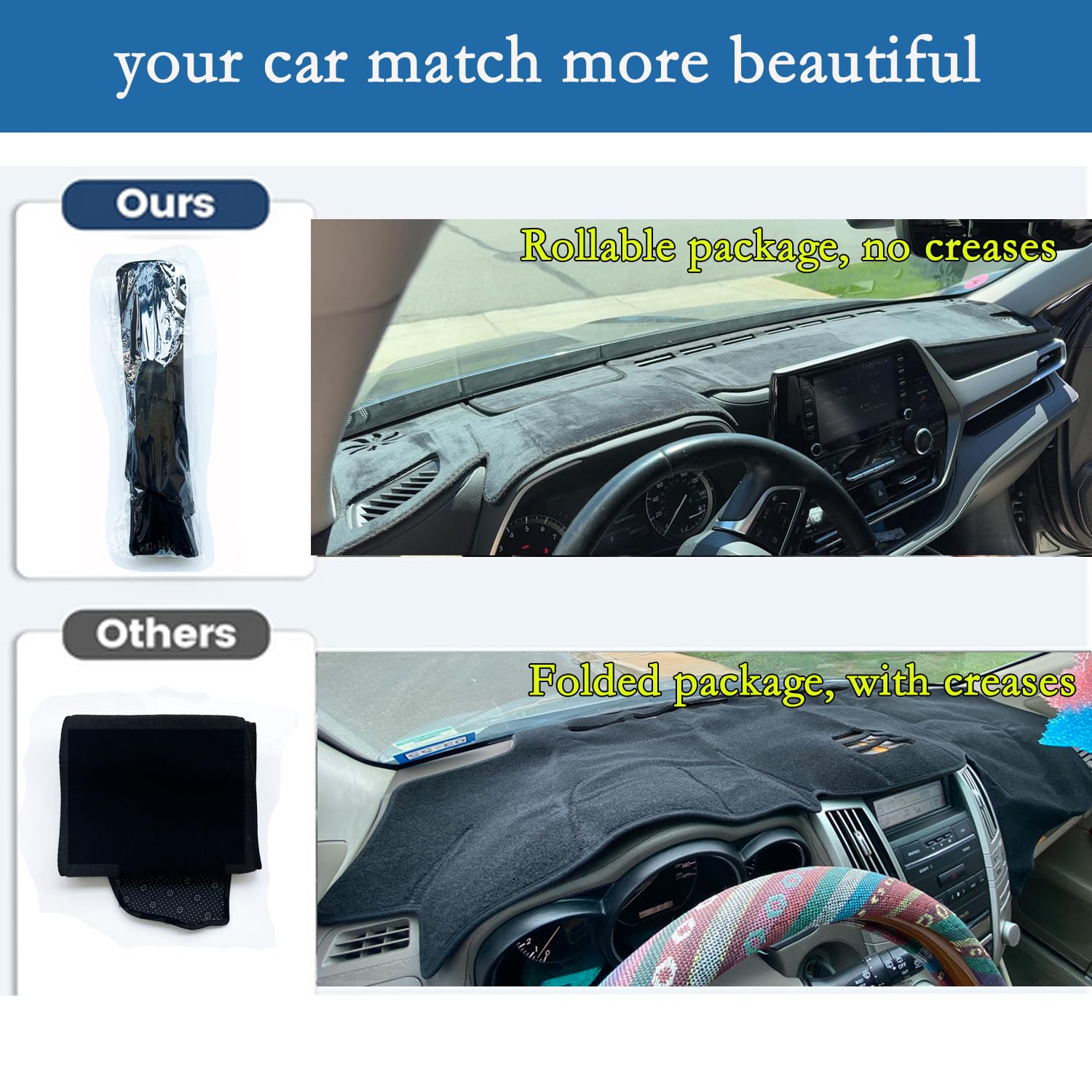 Aazon.co: INUBOXES Dashboard Dash Board Cover At Pad Carpet Non-Slip - Foto 2