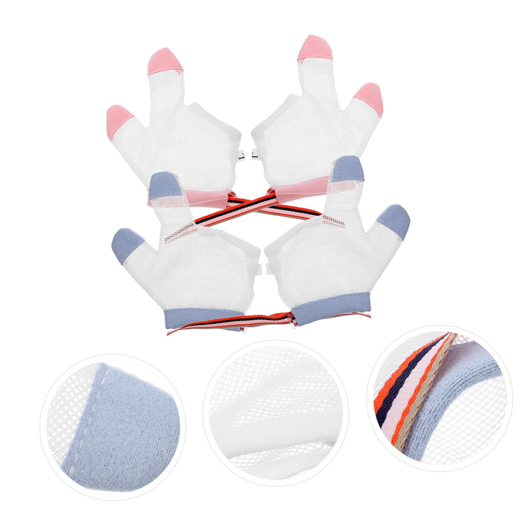 Abaodam 10 Paia guanti da morso ad anello per le dei neonati giocattoli massaggiagengive stimolanti guanti antigraffio tappo aspirante per succhiare le rete