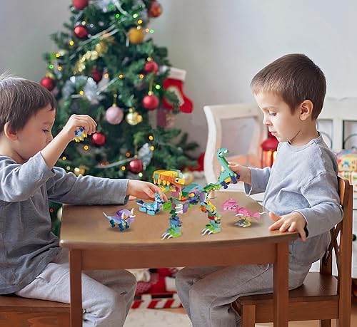 Miniatura 6 de YZYVIOW Regalos del día de San Valentín para niños 24 dinosaurios + insectos bloques de construcción con tarjetas del día de San Valentín, cintas,