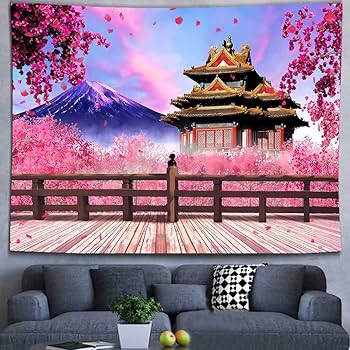 Amazon.com: Ine Ive Japanese Cherry Blossom Tapestry 80x60