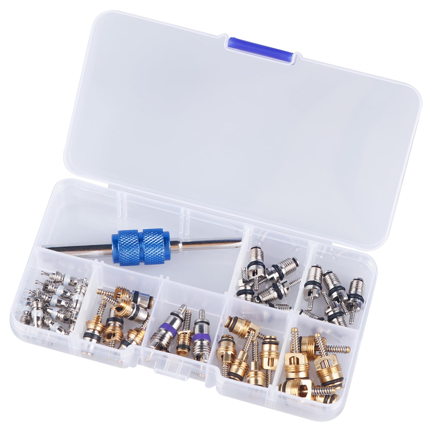 102-Piece AC Valve Core Kit With Tools For R12 R134a Auto Air Conditioning