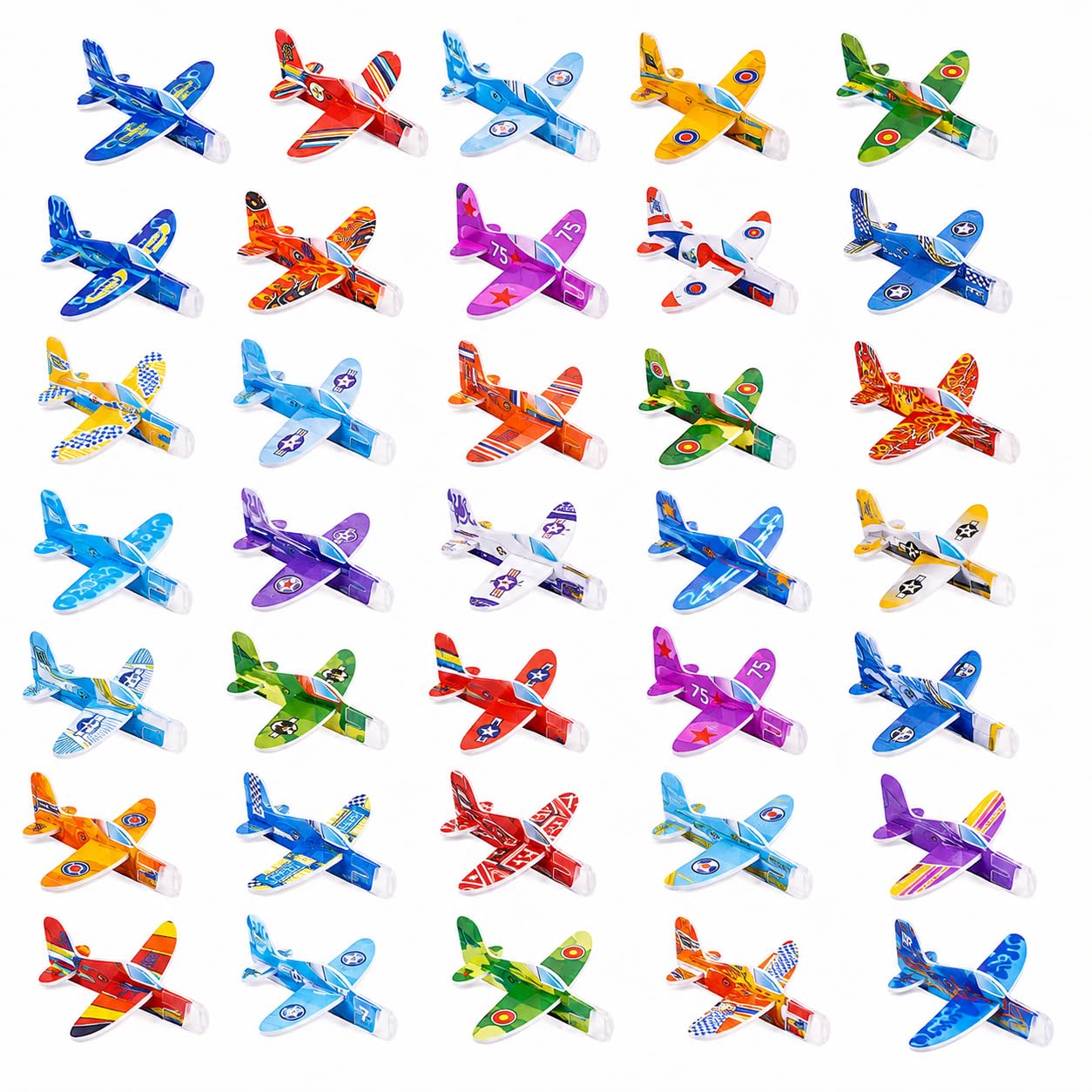 Buuraqq 35Pcs Foam Aeroplanes Gliders Set for Outdoor Play