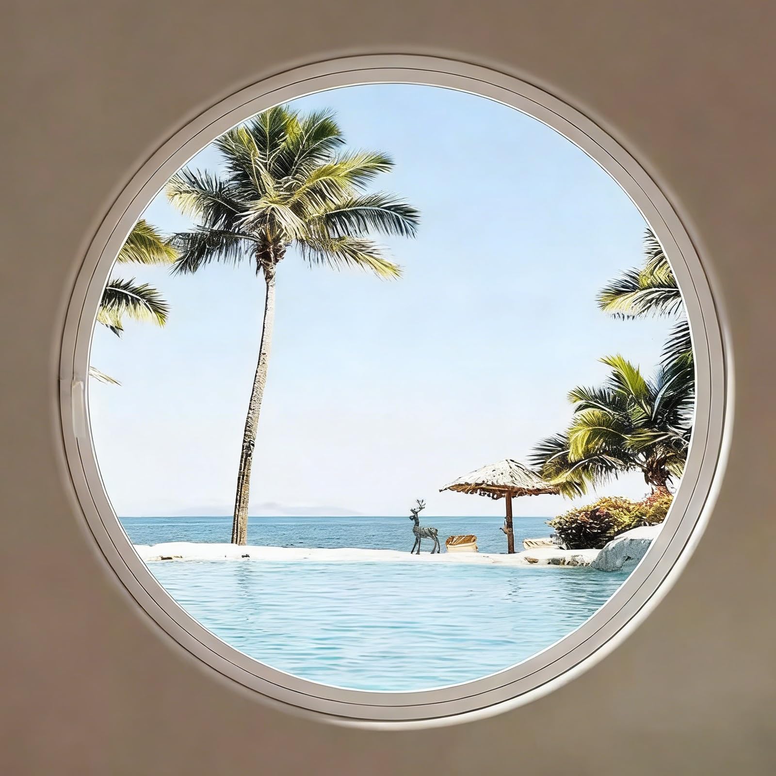 Ventana redonda con cristal abatible de 360° para iluminar y ventilar el baño
