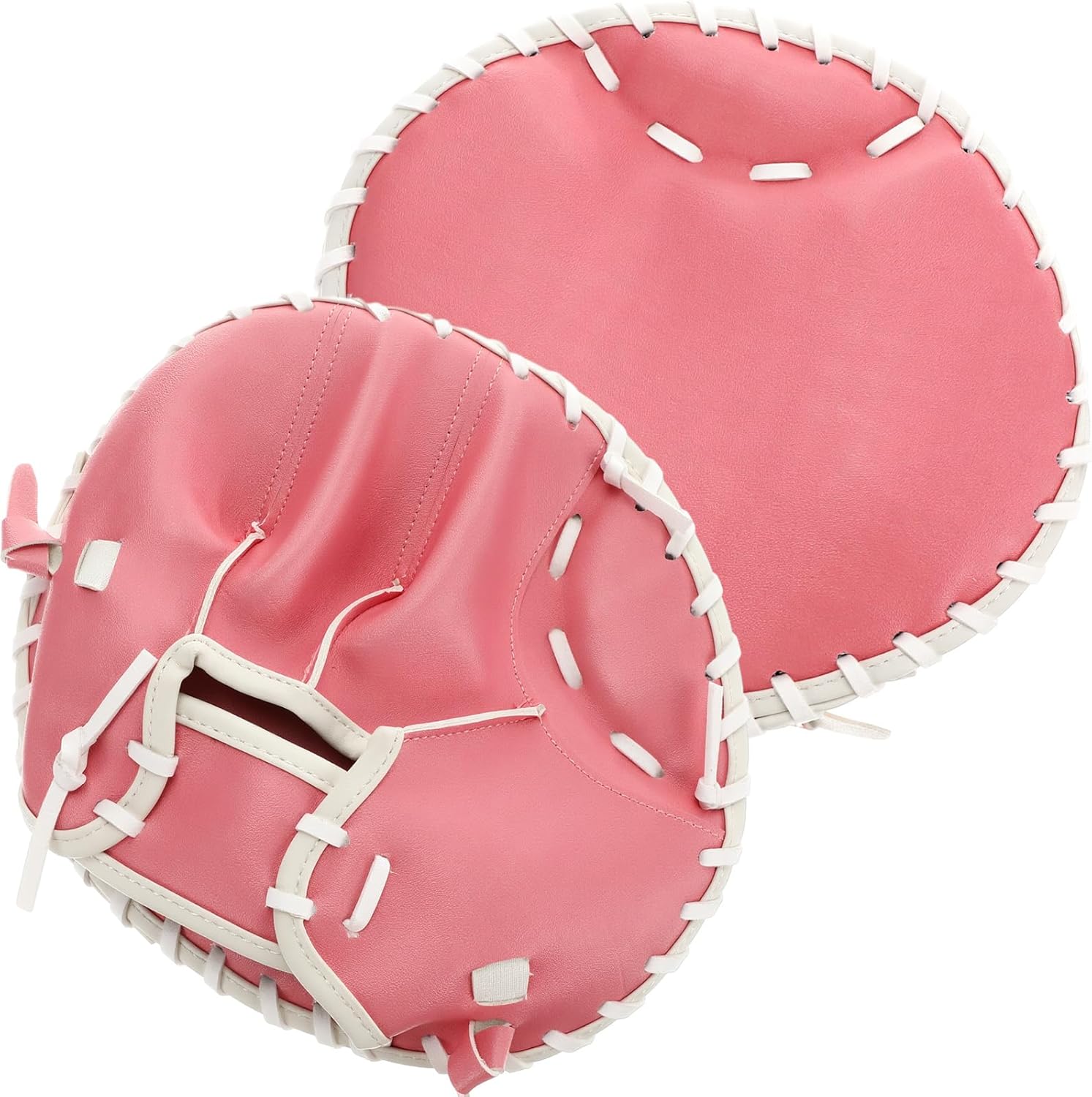 VioraWhite Pancake Baseball and Softball Training Glove - Flat & Soft Premium PVC Fielding Gear for Right-Hand Throw, Great Choice for Teens