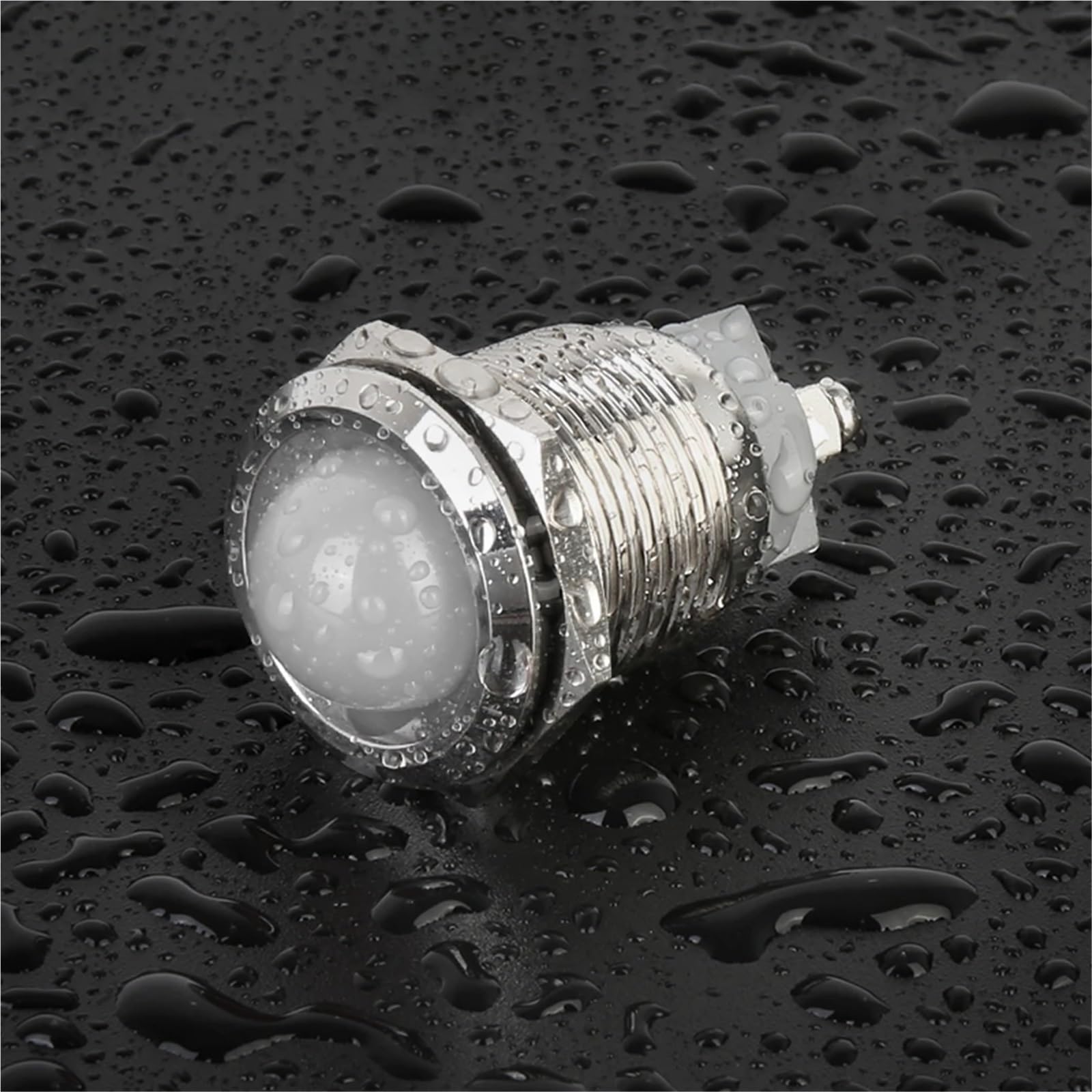 Lot de 10 voyants LED métalliques de 19 mm, alimentation AC/DC 3~220 V, mini-lampes de signalisation étanches IP65(Ball White Light,3V-6V)
