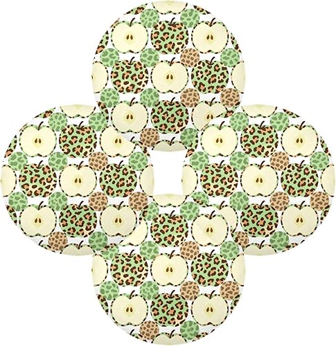 Miniatura 2 de Green Leopard Fruits Table placemats Round Spring placemats for Dining Table Set of 4 15x15 in individuales para comedor