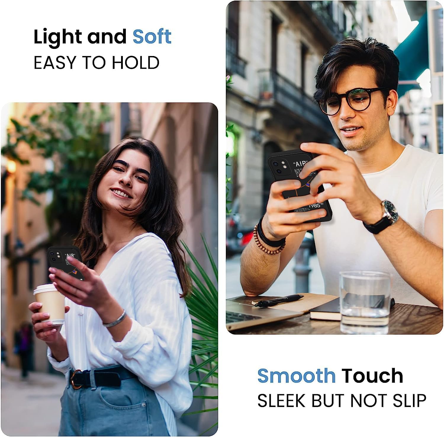 Cool Sports Style Compatible with iPhone 11 Case, Slim TPU Creative Black White Letters Design Phone Case with Camera Protection for Men Boys Girls 6.1 inch Black - Image 6