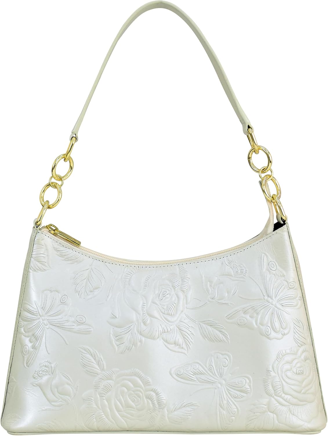 Anuschka Women's Original Hand-Painted Genuine Leather Hobo with Chain Strap