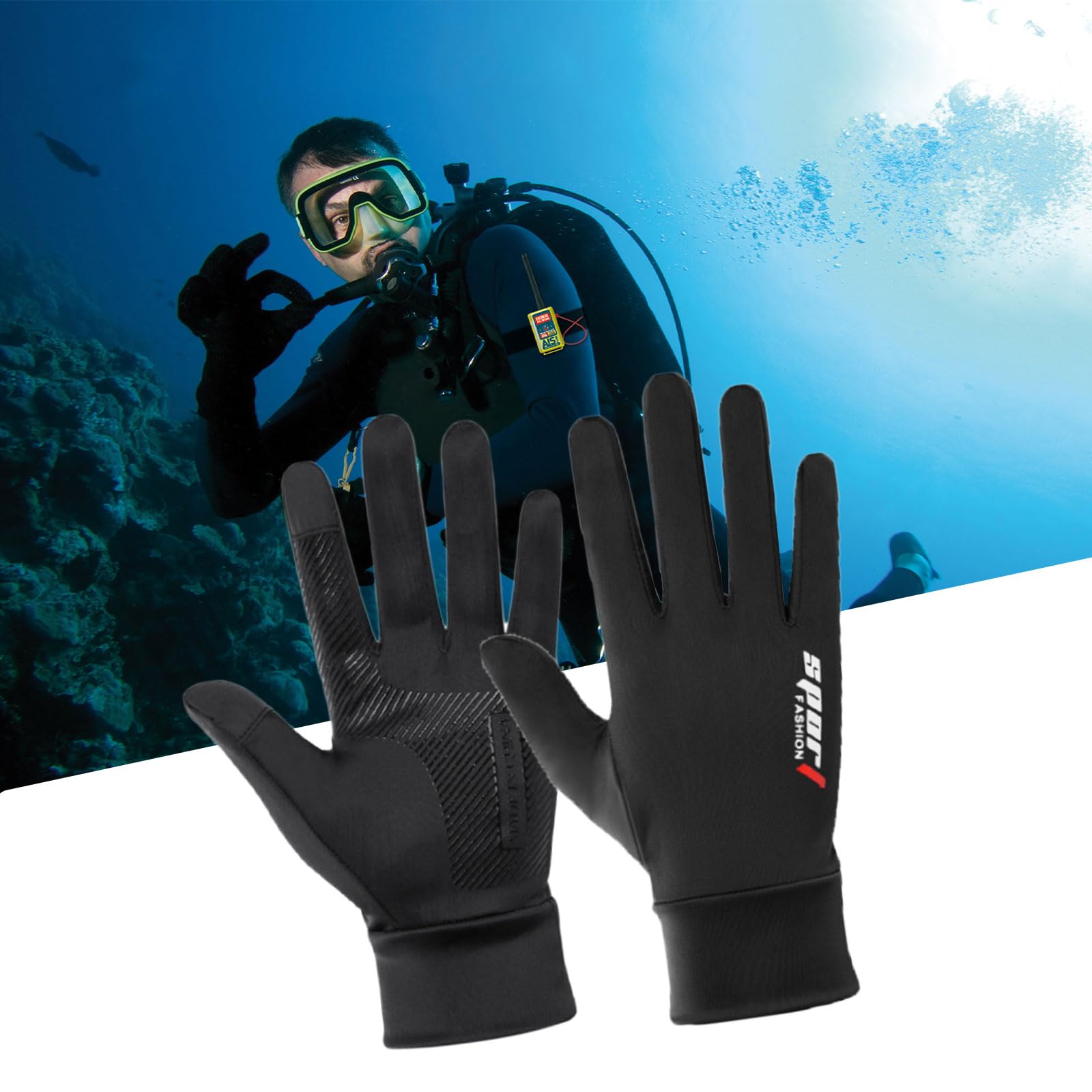Guanto Da Immersione In Neoprene, Antiscivolo Nero Per Uomo Donna Velo Nautico Nuoto Canotage Snorkeling Aquagym