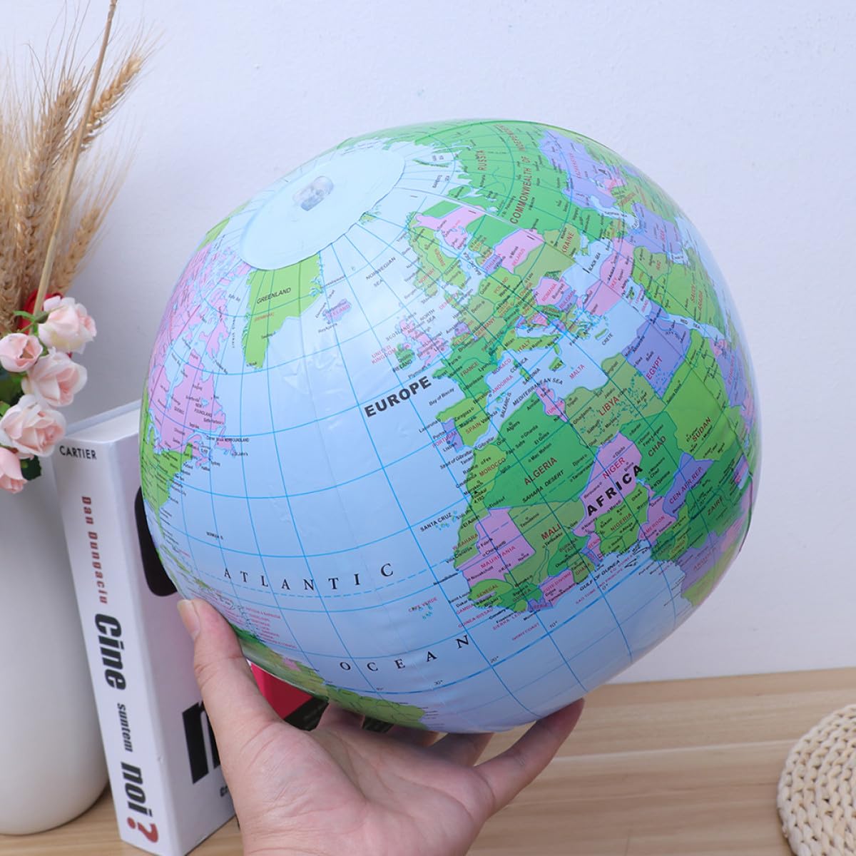 GARVALON Set 8 Pezzi Palloni da Spiaggia Gonfiabili Pvc Forma Globo Terrestre 30 Cm, Palla Giocattolo Educativa per Piscina e Spiaggia, Riutilizzabile e Resistente