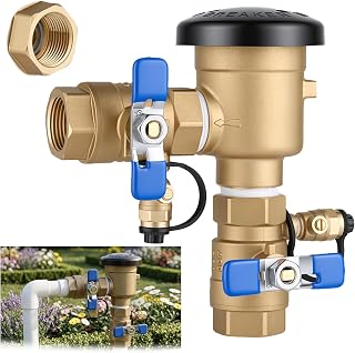 3/4" Brass Pressure Vacuum Breaker for Irrigation, Backflow Preventer Valve
