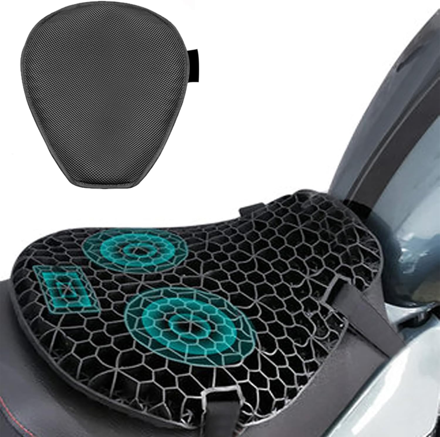 Coussin de siège de moto en gel pliable, protection de siège de moto, coussin de siège en gel pour moto, respirant et confortable pour une longue durée