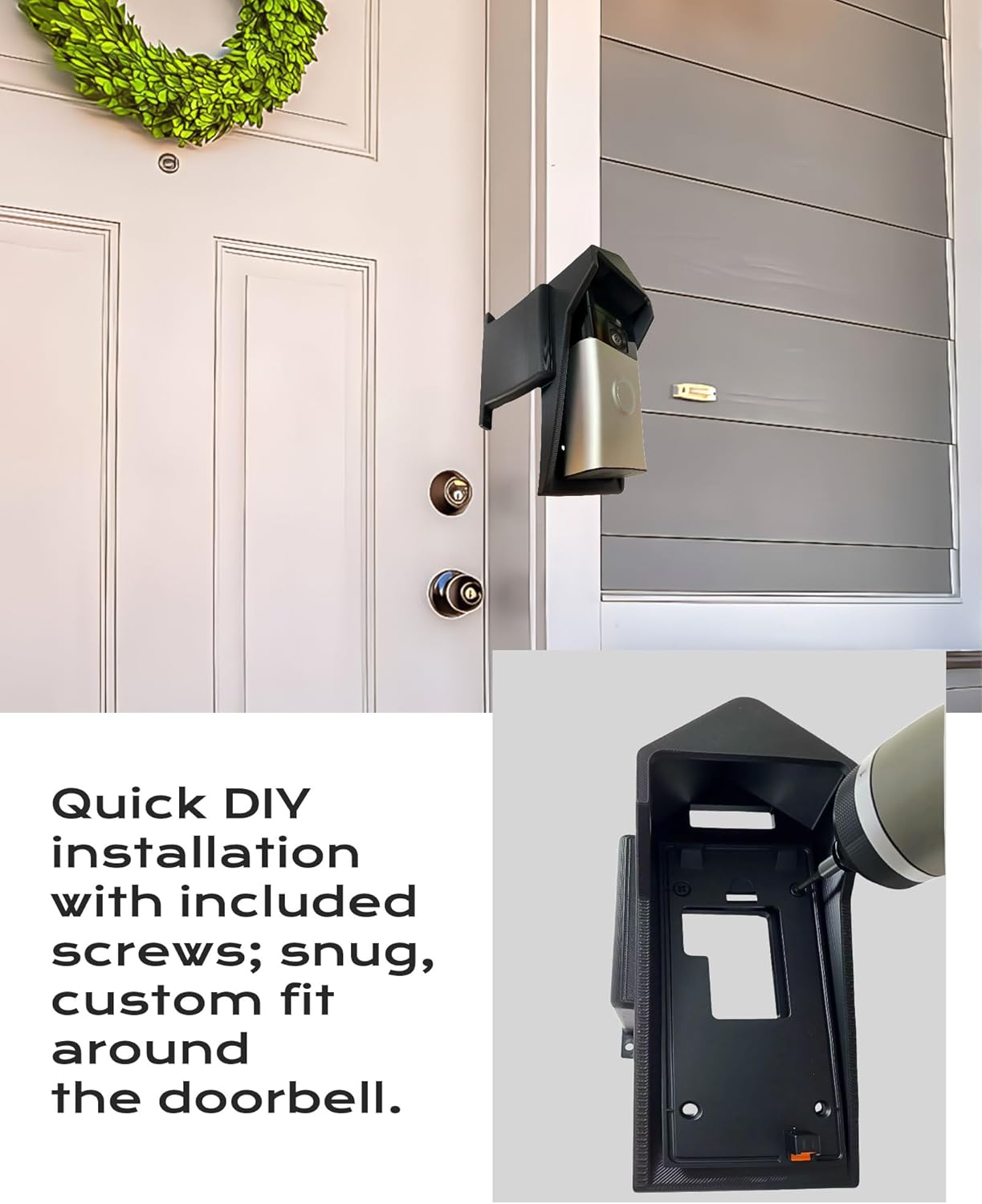 Doorbell Extender Mount for Ring, Brick Wall Doorbell Rain Cover Extends from Wall for Better Visibility & Angle