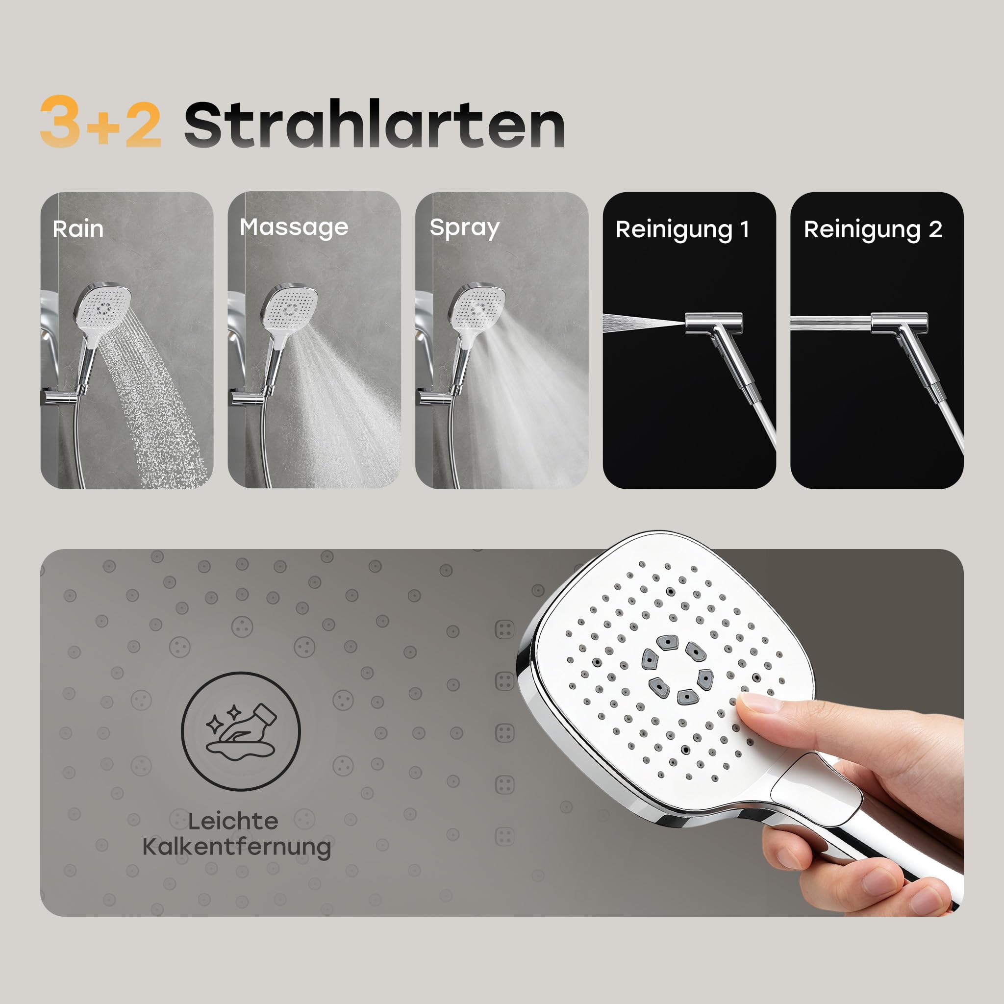 HOROW RainFlexi N2 Duschsystem Regendusche mit Thermostat