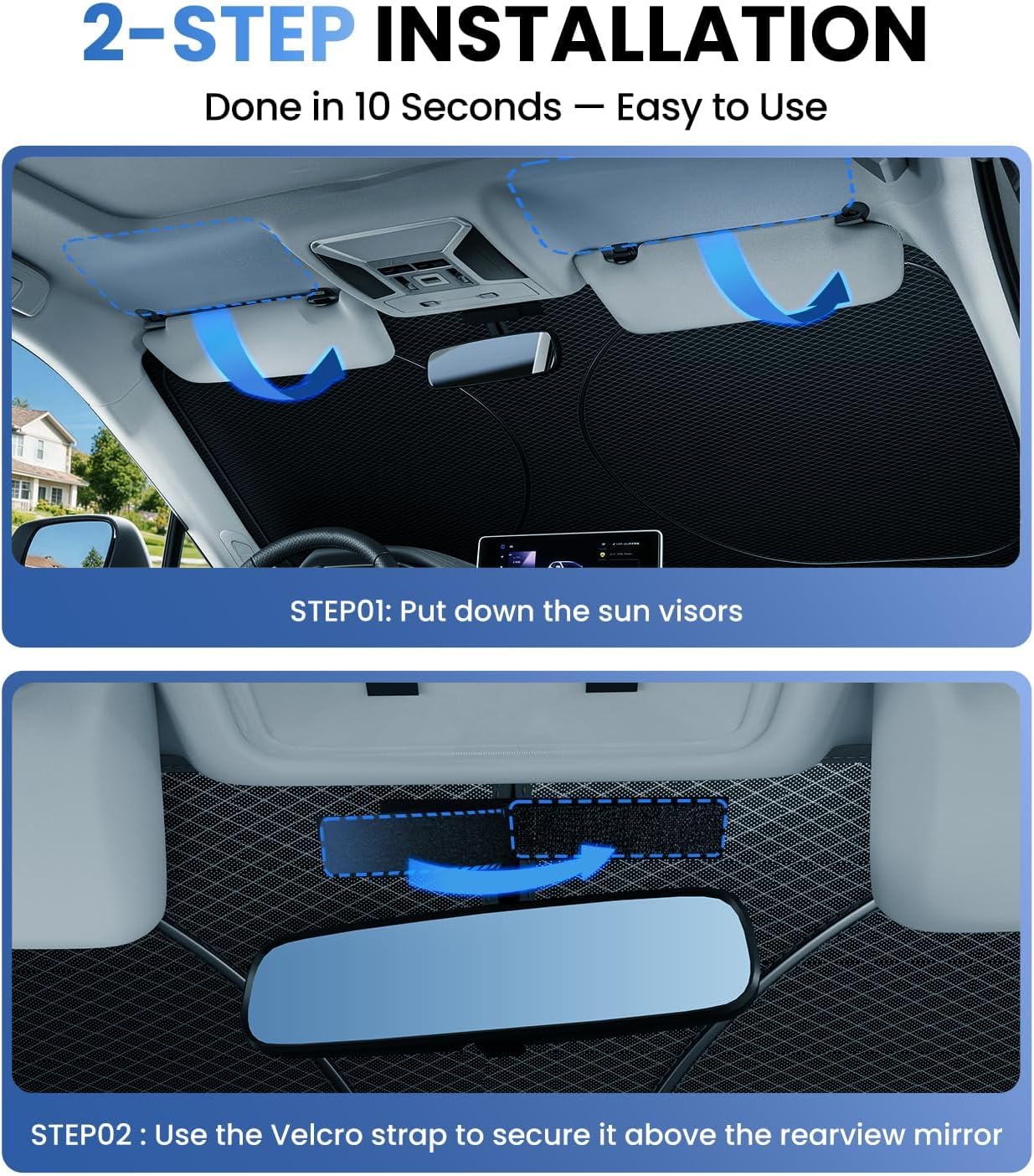 Zanch Windshield Sun Shade for Ford F150 2000-2026
