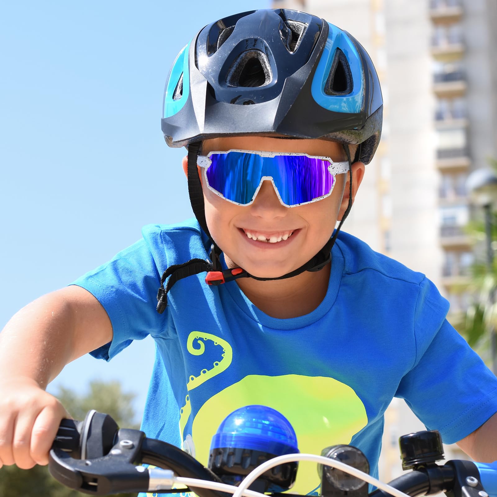 Occhiali da Sole Bambino 6-15 Anni Protezione UV400 Occhiali Polarizzati Ciclismo Bici Sportivi Running per Bambini Ragazzi Ragazze