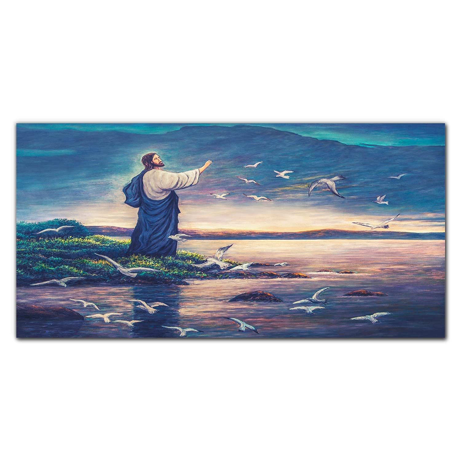 Crédence de cuisine adhésive 120x60cm dosseret en verre trempé mer des oiseaux