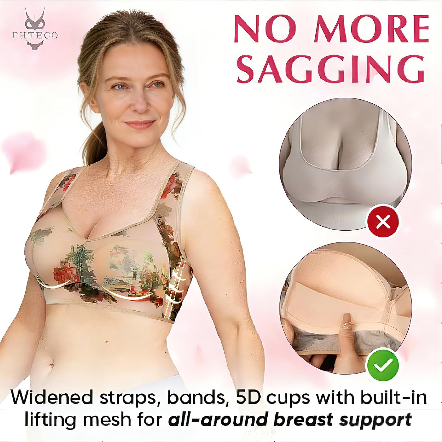 Smoothing Bra Anti Sagging Wireless Push Up Bras for Women No Underwire Full Coverage Bra Comfy Bras for Women - Image 4