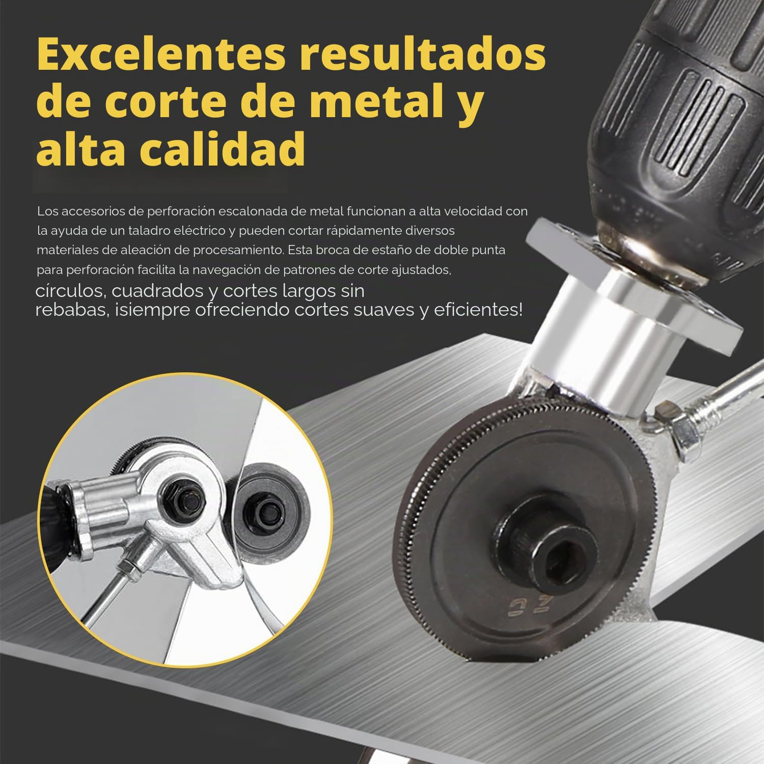 Cortadora de Chapa, Accesorios de Corte de Metal para Taladro Eléctrico, Tijeras de Chapa Eléctrica Nibbler para Cortar Placas de Hierro, Acero, Cobre, Aluminio