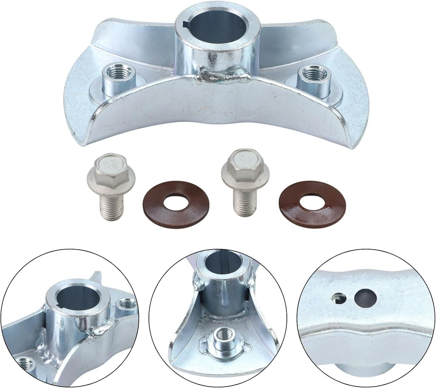 72610-VG3-030 Lawn Mower Blade Holder with Bolts and Spacer For Honda HRN216, HRR216K6, HRR216K7, HRX217K2-K4 Series for Easy Installation and Enhanced Cutting Efficiency, Silver